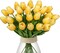24 Pcs Yellow Artificial Tulips Real Touch PU Faux Flowers, 13.5 Inch Silk Tulips with Stems, Faux Tulip Bouquet for Vase, Home Decor, Wedding, Mother’s Day Centerpieces